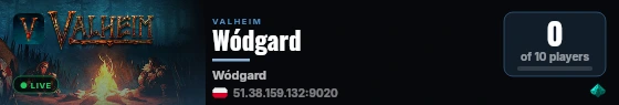 Wódgard live status badge
