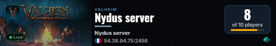 Nydus server live status badge