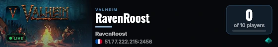 RavenRoost live status badge