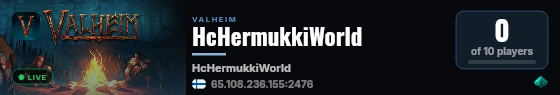 HcHermukkiWorld live status badge