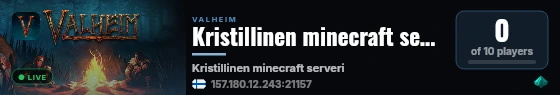 Kristillinen minecraft serveri live status badge
