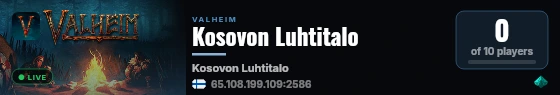 Kosovon Luhtitalo live status badge