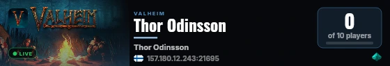 Thor Odinsson live status badge