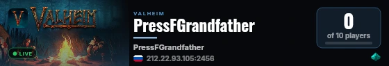 PressFGrandfather live status badge