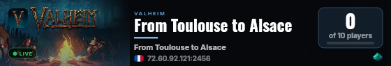 From Toulouse to Alsace live status badge