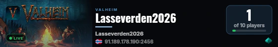 Lasseverden2026 live status badge