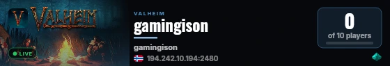 gamingison live status badge