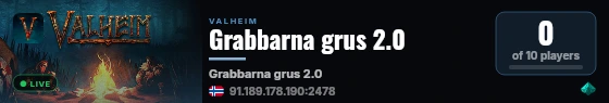Grabbarna grus 2.0 live status badge