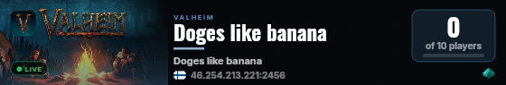 Doges like banana live status badge