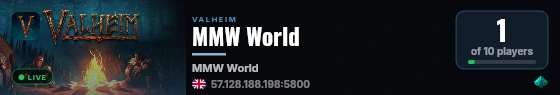 MMW World live status badge