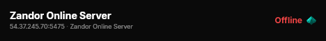 Zandor Online Server live status badge