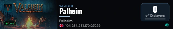 Palheim live status badge