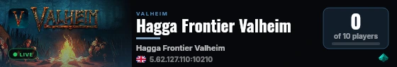 Hagga Frontier Valheim live status badge