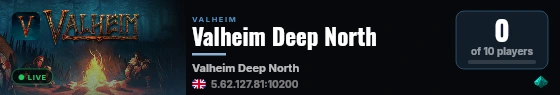 Valheim Deep North live status badge