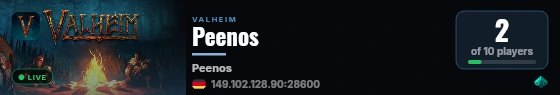 Peenos live status badge