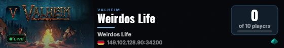 Weirdos Life live status badge