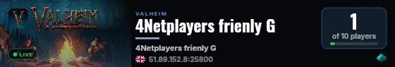 4Netplayers frienly G live status badge