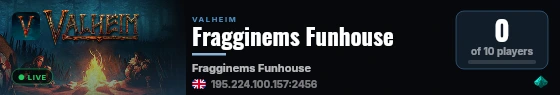 Fragginems Funhouse live status badge