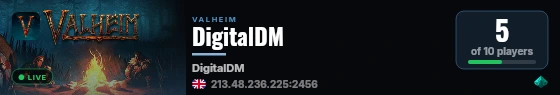 DigitalDM live status badge
