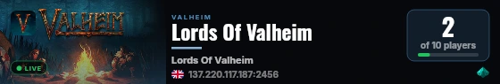 Lords Of Valheim live status badge
