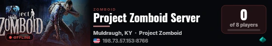 Project Zomboid Server live status badge