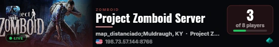 Project Zomboid Server live status badge