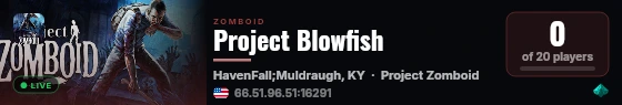 Project Blowfish live status badge