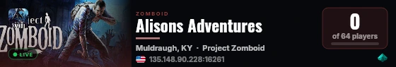 Alisons Adventures live status badge