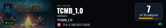 TCMB_1.0 live status badge