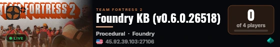 Foundry KB (v0.6.0.26518) live status badge