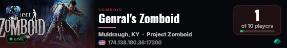 Genral's Zomboid live status badge