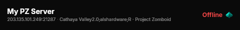 My PZ Server live status badge