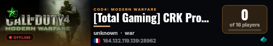 [Total Gaming] CRK Minecraft Only AntiDDOS By www.shadow.gg live status badge