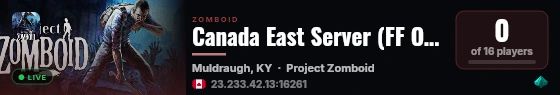 Canada East Server (FF On, Name's not visible) live status badge