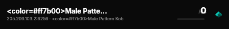 <color=#ff7b00>Male Pattern Kobalds</color> live status badge