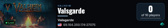 Valsgarde live status badge