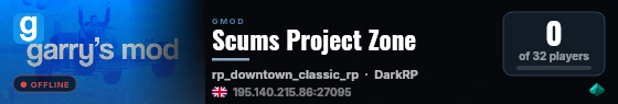 Scums Project Zone live status badge