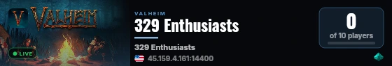 329 Enthusiasts live status badge