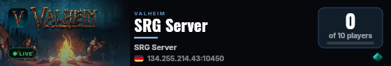 SRG Server live status badge