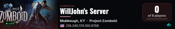 WillJohn's Server live status badge