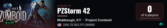 PZStorm 42 live status badge
