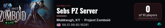Sebs PZ Server live status badge