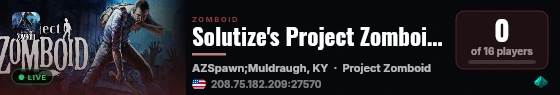 Solutize's Project Zomboid Server live status badge