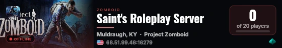 Saint's Roleplay Server live status badge