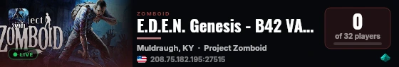 E.D.E.N. Genesis - B42 VANILLA live status badge