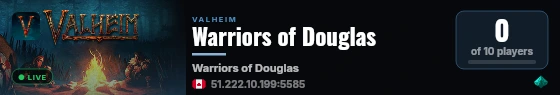 Warriors of Douglas live status badge