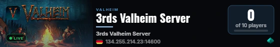 3rds Valheim Server live status badge