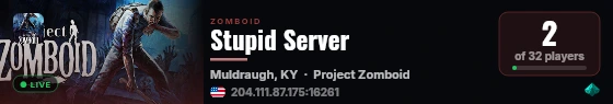 Stupid Server live status badge