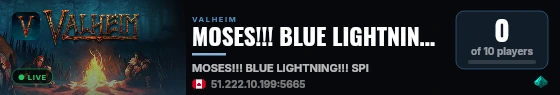 MOSES!!! BLUE LIGHTNING!!! SPIRITUAL GUN live status badge