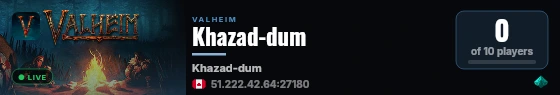 Khazad-dum live status badge